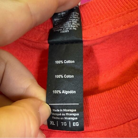 Anvil, Coral Red Graphic Tee with Skull and Roses Sturgis 2022. Size XL. - Picture 4 of 5